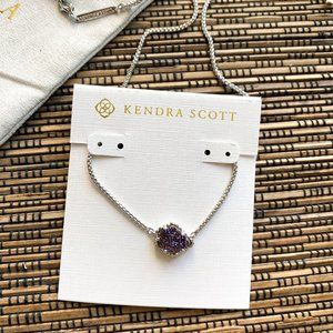 Kendra Scott Tess Silver Multicolor Drusy Necklace